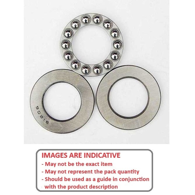 1074918 | T-0070-0150-F-ST (2 Pcs) --- Thrust Ball Bearings - 7x15x5 mm / 7 mm Flat - Chrome Steel Bearing