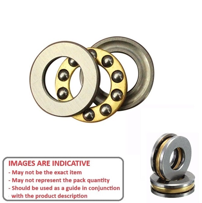 1061430 | T-0050-0120-G-BR --- Thrust Ball Bearings - 5x12x4 mm / 5.2 mm - Chrome Steel