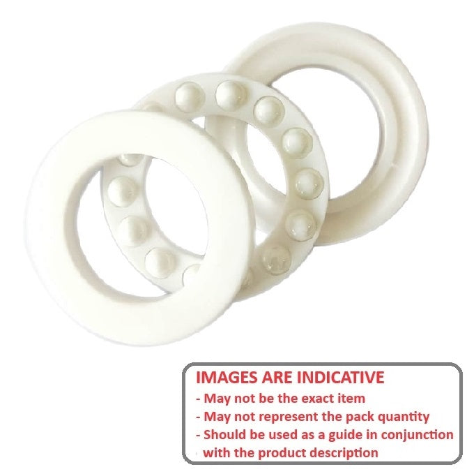 1052412 | CZR-T-0040-0090-G-ZR (4 Pcs) --- Thrust Ball Bearings - 4x9x4 mm / 4.2 mm Grooved - Ceramic Zirconia ZrO2 Balls and Races Bearing