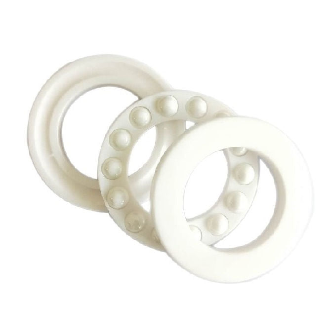 1052553 | CZR-T-0040-0100-G-ZR (4 Pcs) --- Thrust Ball Bearings - 4x10x4 mm / 4.2 mm Grooved - Ceramic Zirconia ZrO2 Balls and Races Bearing