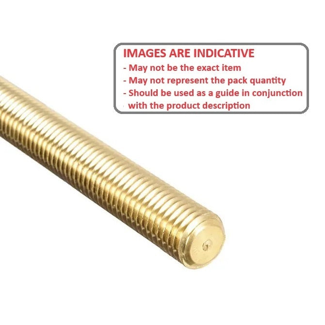 1040798 | AT022C-0305-BR (Length) --- Allthread Threaded Rod - 2-56 UNC - 2.18mm - 0.454 mm / 56 TPI 304.8 mm - Brass