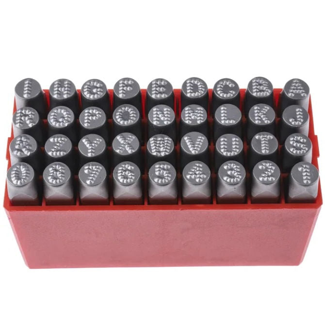 1064473 | GYC610-6 --- Punches Tools - 6mm Number and Letter Punch Set Contains 36 Pieces - A - Z, 0-8, and Symbol Standard - Carbon Steel Punch Set