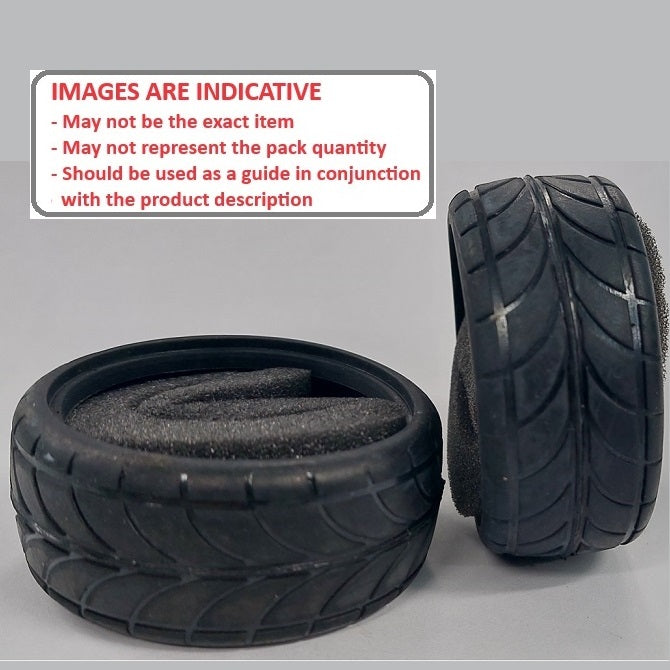 1226386 | TY-XR-063-26-DA (2 Pcs) --- RC Car Tyres Hobby - Type Double Arrow Pattern 63x26 mm Tenth Scale - Plastic Tyre