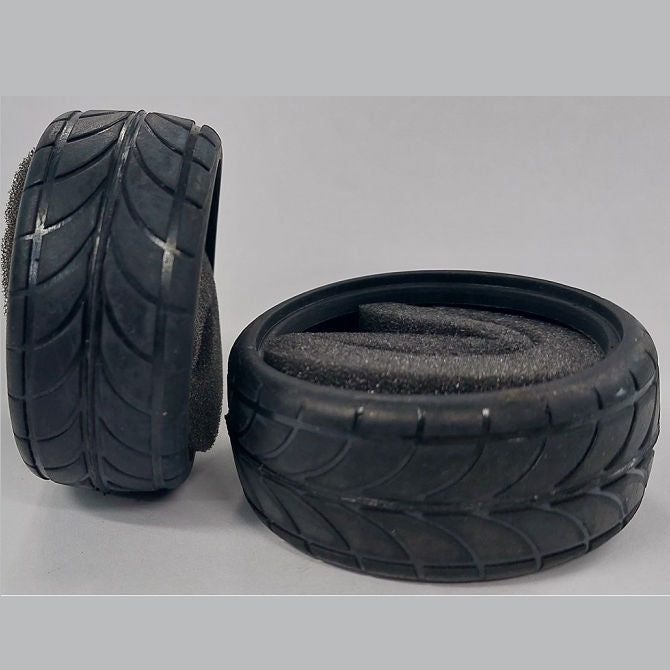 1226386 | TY-XR-063-26-DA (2 Pcs) --- RC Car Tyres Hobby - Type Double Arrow Pattern 63x26 mm Tenth Scale - Plastic Tyre