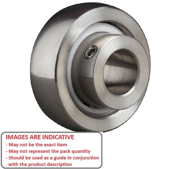 1102275 | S6-UC204-8 --- Spherical OD Bearings - 12.7x47x15 mm Suits Plastic Housings - Stainless Steel 316 Similar to A4, 18-10 Bearing