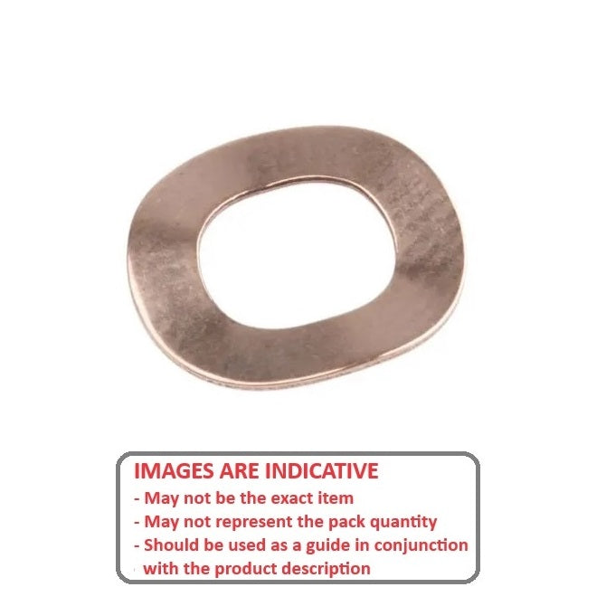 1056203 | W0048-T-010-008-W3-BC (10 Pcs) --- Spring Washers - 4.76x9.53x0.81 mm 3 Wave - Beryllium Copper Washer