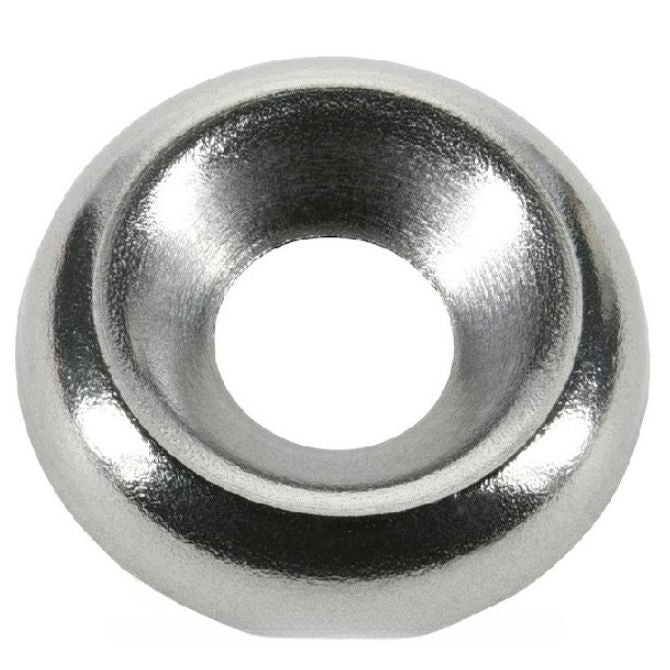 1043296 | W0028-CU-010-021-BNP (1000 Pcs) --- Cup Washers - 2.845x9.5x2.1 mm - Brass Nickel Plated Washer