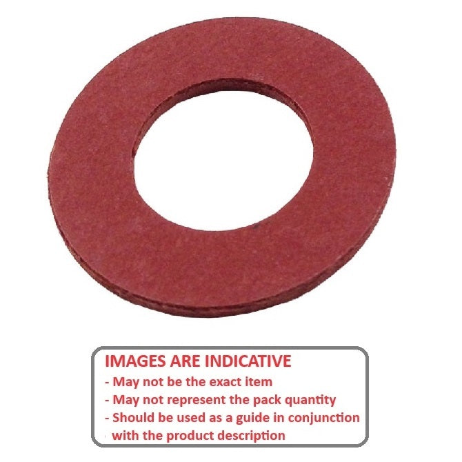 1040844 | W0022-F-006-008-FBR-R (100 Pcs) --- Flat Washers - 2.18x6.35x0.79 mm Commercial - Fibre - Red Washer