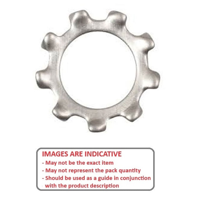 1041888 | W0025-LE-006-004-S4 (50 Pcs) --- Lock Washers - 2.5x6.4x0.4 mm External Tooth Washer