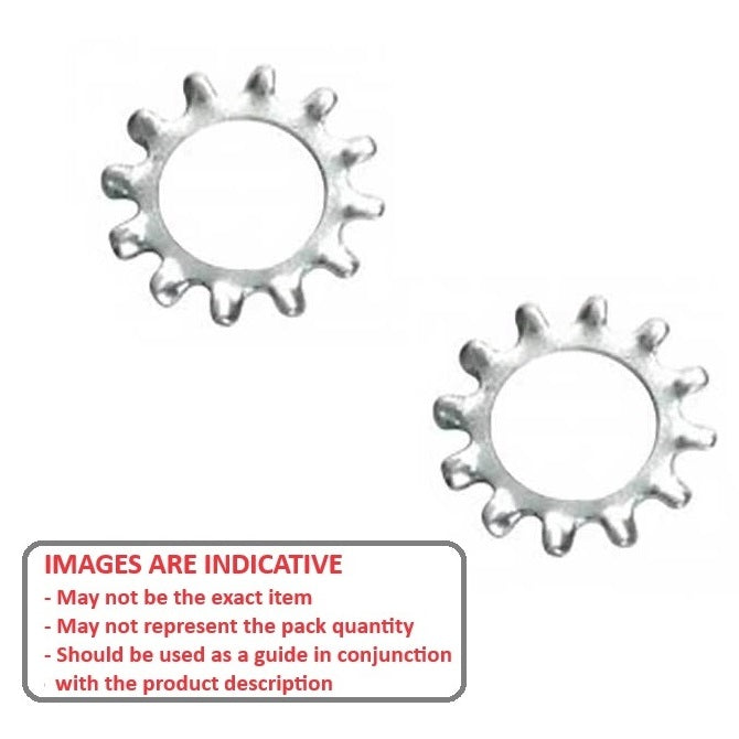 1044716 | W0030-LE-007-005-CZ (50 Pcs) --- Lock Washers - 3x7.4x0.5 mm External Tooth Washer