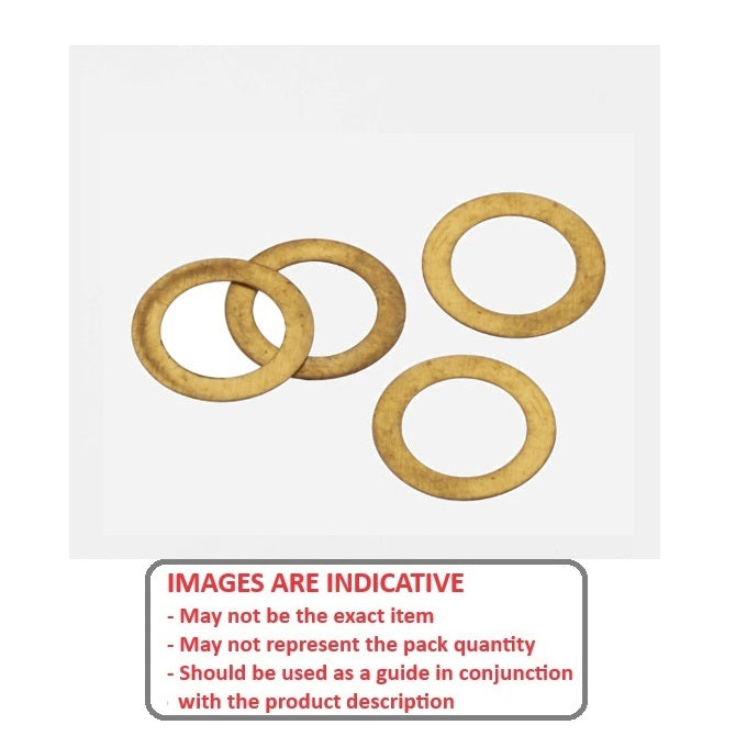 1065677 | W0060-FP-010-0010-B (30 Pcs) --- Flat Washers - 6x10x0.1 mm Precision Shim - Brass C2801P / C2680P Washer