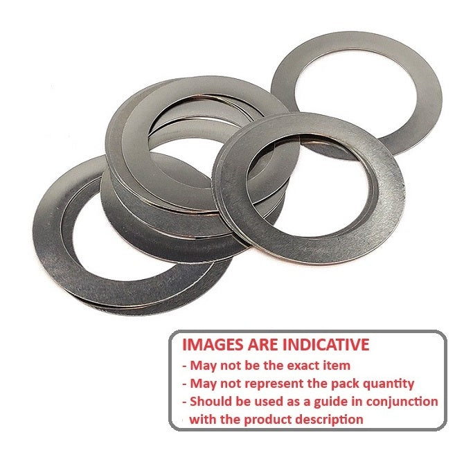 1115056 | W0170-FP-024-0050-CL (20 Pcs) --- Flat Washers - 17x24x0.5 mm Precision Shim - Carbon Spring Steel Self Finish Washer