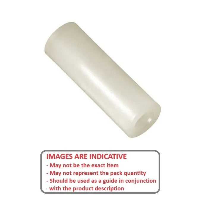 1065880 | W0060-F-010-200-NY (2 Pcs) --- Through Bore Round Spacers - 6x10x20 mm - Nylon Polyamide 6/6 Spacer