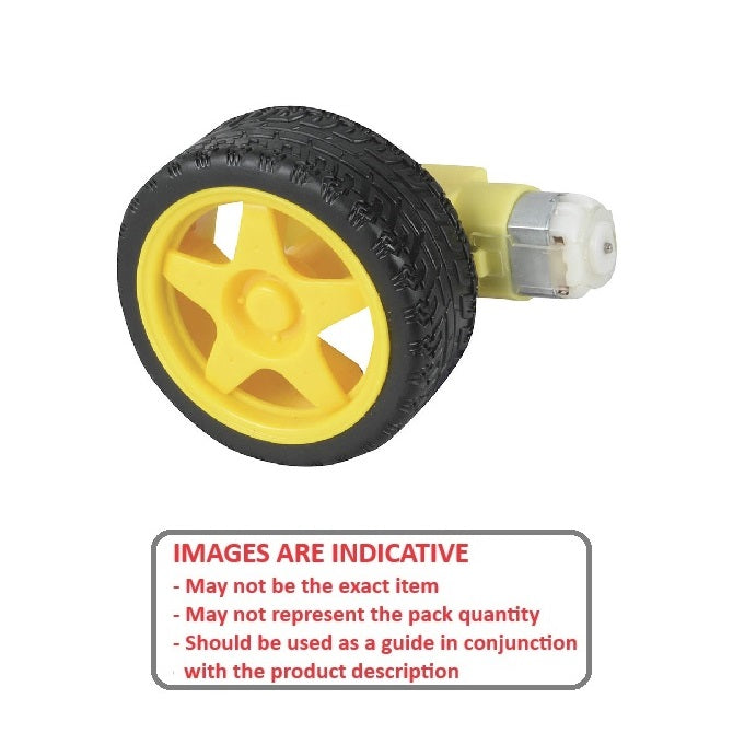 1170654 | WH-066-100RPM-G-M6V (4 Pcs) --- Robotic Motorised Wheels - 66 mm 6V Gearmotor Attached - 100 RPM