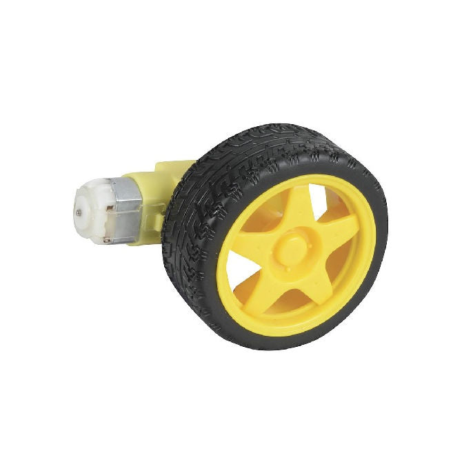 1170654 | WH-066-100RPM-G-M6V (4 Pcs) --- Robotic Motorised Wheels - 66 mm 6V Gearmotor Attached - 100 RPM