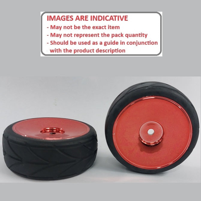 1059803 | WH-XR-063-26-CR-SOL (2 Pcs) --- RC Car Wheels Hobby - Rim Colour Chrome Red Solid - Black Tenth Scale - Plastic Wheel