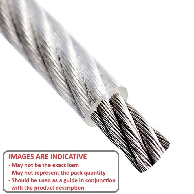 1037925 | CBLC-159-304-NY-719 --- Cable Cable and Accessories - 1.59x1.191 mm - 122.5 kg Miniature - Clear Nylon over 304 Stainless