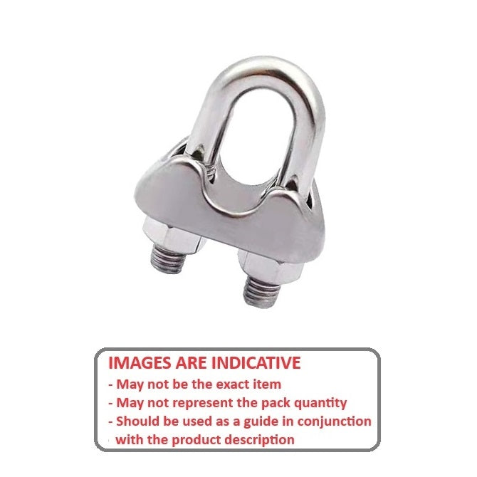 1073751 | WRC510RS --- Stainless Steel Wire Rope Clips - 6.35 mm 304 Stainless Steel 2 Attachment