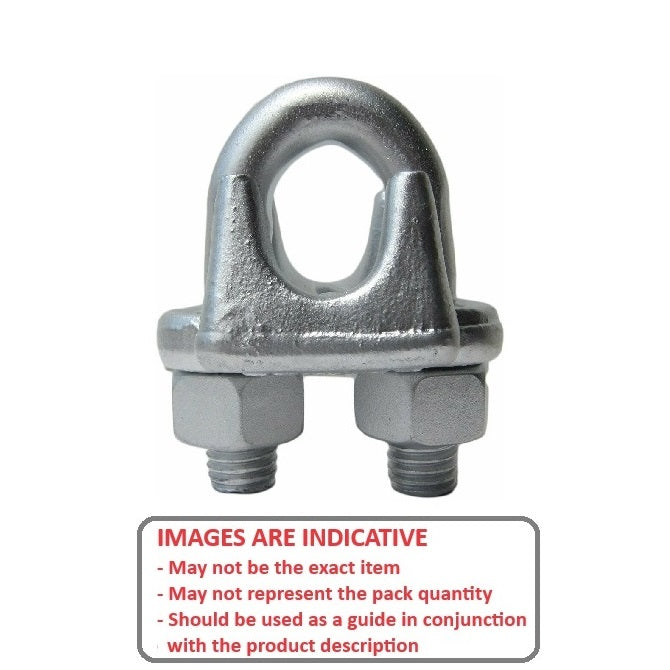 1069674 | WRC10RS --- Carbon Steel Wire Rope Clips - 6.35 mm Hot galvanized steel 2 Attachment