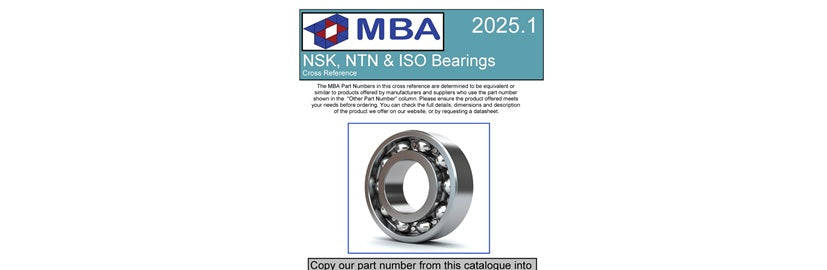 Free Cross Reference for NSK, NTN & ISO Ball Bearings