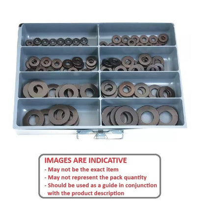 1153980 | AST-WAS-I-FL-0150 --- Small Parts Assortment Kits - Selection Washers 150 - Imperial - Heat Treated Black Oxide - Stamped - Carbon Steel