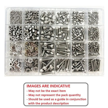 1063726 | AST-CAP-MS-880 --- Small Parts Assortment Kits - Selection Screws 880 - Metric Cap Screws, Washers and Nuts - Stainless Steel 304 Similar to A2, 18-8 HRB80