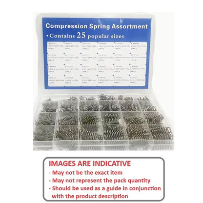 1148630 | AST-SPR-COM-S2-0420 --- Small Parts Assortment Kits - Selection Springs 420 - 24 sizes of Metric Stainless Compression Springs - 302 Stainless Steel
