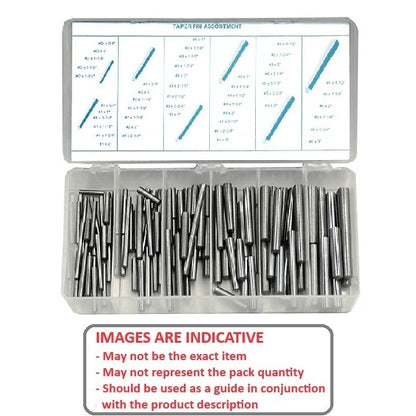 1149224 | AST-TAP-0-5-0100 --- Small Parts Assortment Kits - Selection Taper Pins 100 - No.0 to No.5, 3/4 to 2 inches long - Steel