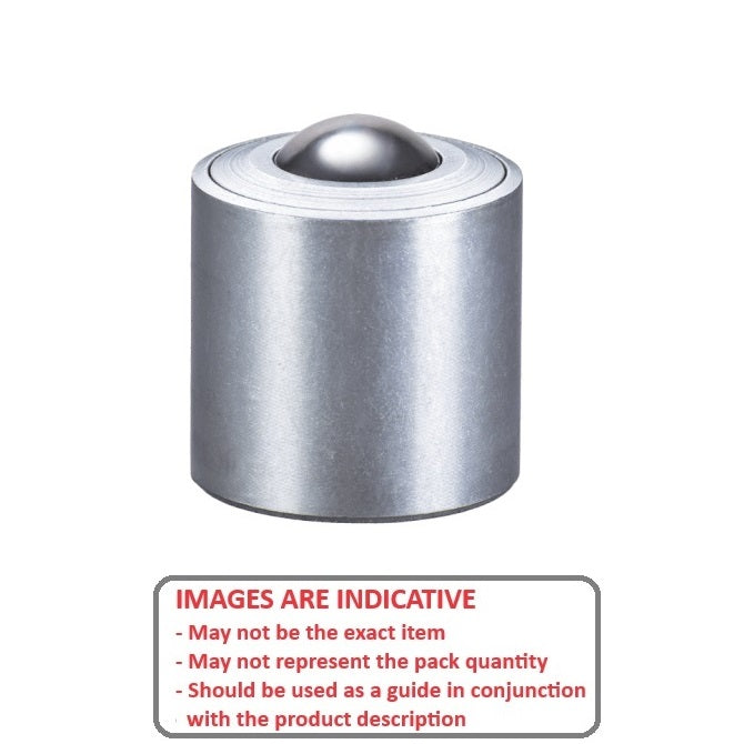 1089428 | BTU0010-010-P-Z-SL --- Spring Loaded Ball Transfer Units - 10 kg - 9.5x36.5 mm Unflanged - Steel Zinc Plated