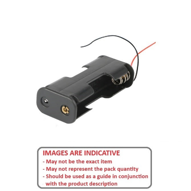 1000021 | BAT-HOL-AA-02-B (10 Pcs) --- Holders Battery Accessories - AA Battery Holder 2 x AA Side by Side - 56 x 25 x 16 - Acetal