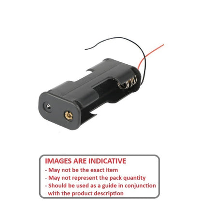 1000021 | BAT-HOL-AA-02-B (10 Pcs) --- Holders Battery Accessories - AA Battery Holder 2 x AA Side by Side - 56 x 25 x 16 - Acetal