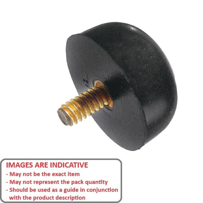 1119071 | LVL-10RS --- Domed Bumpers - 19.05x20.625 mm - 8-32 UNC - 4.17mm - - Elastomer Bumper