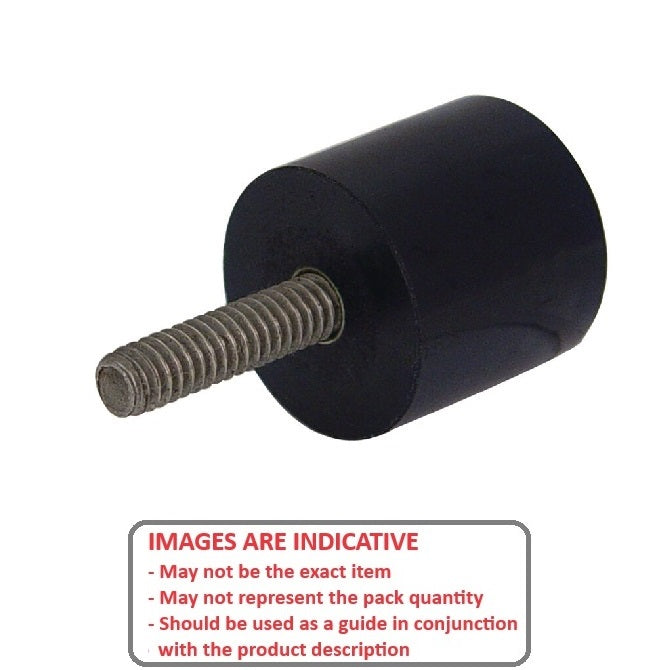 1161377 | AU-403RS (3 Pcs) --- Cylindrical Male Thread Bumpers - 50.8x31.75 mm - 3/8-16 UNC - 9.53mm - Standard - Polyurethane Bumper