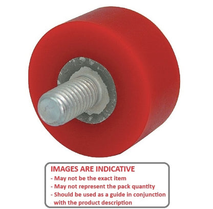 1161446 | RR-1505RS --- Cylindrical Male Thread Bumpers - 50.8x50.8 mm - 5/16-18 UNC - 7.94mm - Standard - Polyurethane Bumper