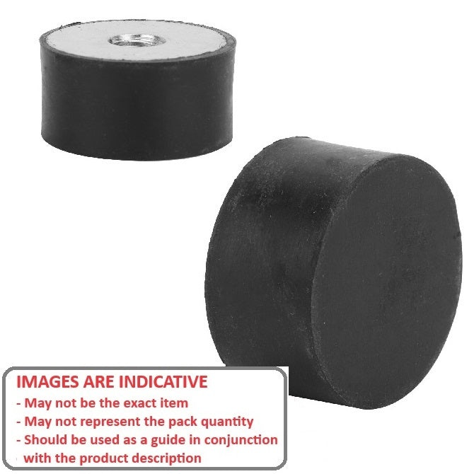 1079404 | CFB008-08-030M-R60 --- Buffer Mounts - 8x8 mm - M3x0.5 Female - Natural Rubber Mount