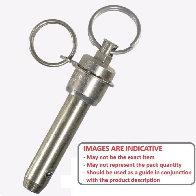 1073279 | BLP-064-0635-DR-S17 --- Ball Lock Pins - 6.35x63.5 mm - 17-4 PH Stainless Double Acting Pin