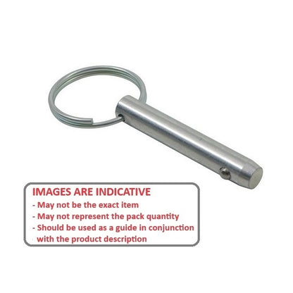 1084745 | BLP-079-0381-K1-S6 (Pack of 100)  --- Ball Lock Pins - 7.94x38.1 mm - 316 Stainless Steel Keyring Style Pin