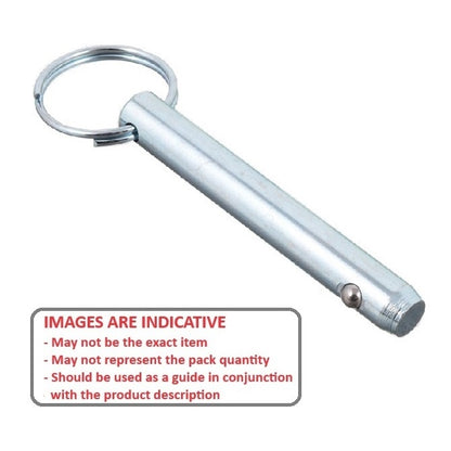 1056227 | BLP-048-0127-K1-C --- Ball Lock Pins - 4.76x12.7 mm - Carbon Steel Keyring Style Pin