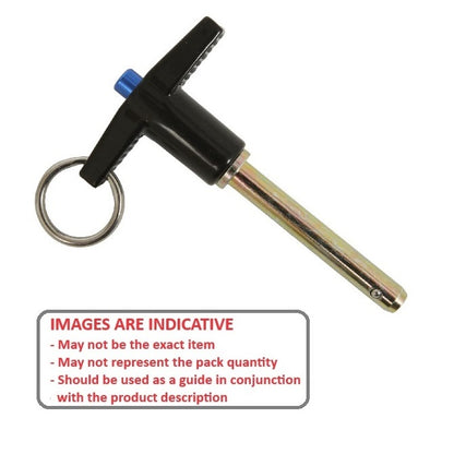 1074338 | BLP-060-0500-TI-S17 (Each) --- Ball Lock Pins - 6x50 mm - 17-4 PH Stainless / Aluminium Handle No Shoulder Pin
