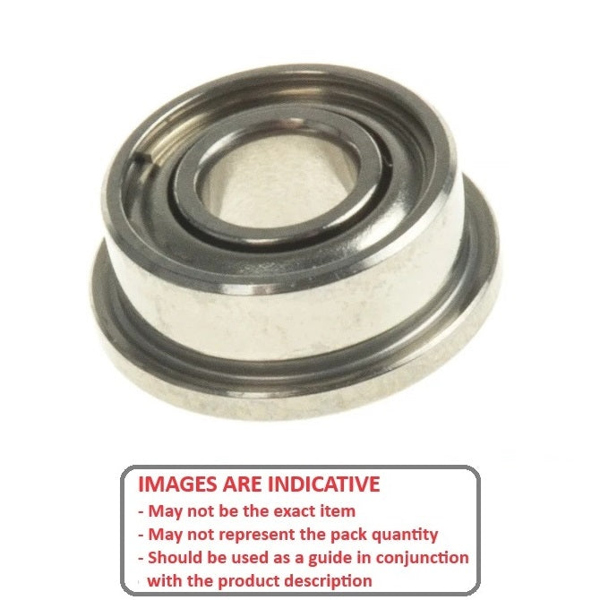 1041971 | SF602X-FF-MC34-GR5-R-L23 (20 Pcs) --- Single Row Ball Bearings - 2.5x8x2.8 mm Flanged - Stainless Steel AISI 440C