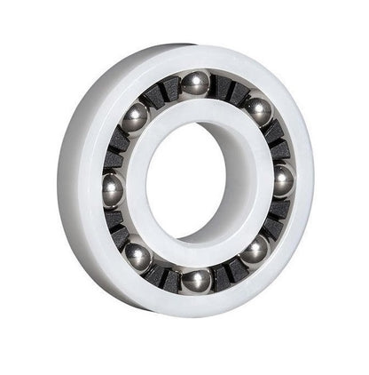 Plastic Bearings - 9.525x34.925x11.113 mm - Acetal with Stainless 316 Balls