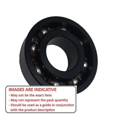 1098731 | P-6201-AS6A-ECO (PK-4) --- Plastic Bearings - 12x32x10 mm - Acetal Antistatic with Stainless 316 Balls Bearing