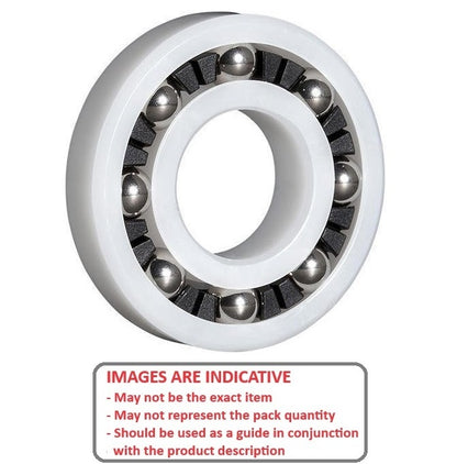 1086506 | P-R12212-AS6 --- Plastic Bearings - 9.525x34.925x11.113 mm  - Acetal with Stainless 316 Balls