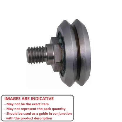 1000035 | DVWS0-ADJ-2RS --- Studded Guide Wheels Dual Vee - Size Reference 0 - 14.8x6.35 mm - Chrome Steel SAE 52100 Guide Wheel