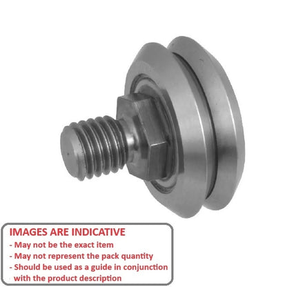 1000038 | DVWS0-ZZ --- Studded Guide Wheels Dual Vee - Size Reference 0 - 14.8x6.35 mm - Chrome Steel SAE 52100 with Shields Guide Wheel