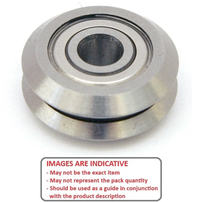 1046269 | MR45.720-12-ZZ-VP-8.128 (10 Pcs) --- Plain Guide Wheels Dual Vee - Size Reference 3 - 45.72x15.875 mm - Chrome Steel SAE 52100 Guide Wheel
