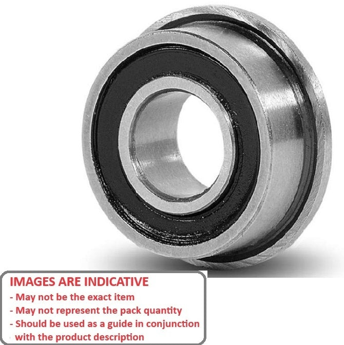 1081092 | F608-2RS-MC3 (100 Pcs) --- Single Row Ball Bearings - 8x22x7 mm Flanged - Chrome Steel SAE 52100