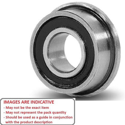 1081092 | F608-2RS-MC3 (100 Pcs) --- Single Row Ball Bearings - 8x22x7 mm Flanged - Chrome Steel SAE 52100