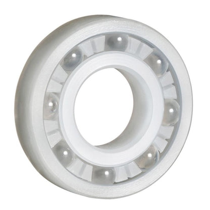 Plastic Bearings - 3.175x12.7x3.969 mm - PVDF with Glass Balls