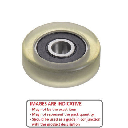 1106690 | PR-0150-050-ZZ-ET-90 (20 Pcs) --- Pressure Roller with Bearing Rollers - 15x5x5 mm Urethane OD - Stainless Steel AISI 440C